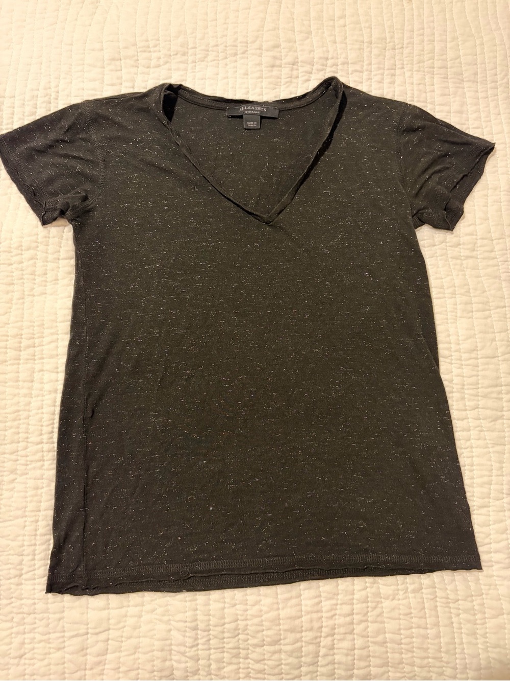 All Saints Women's Sparkle V-Neck Short Sleeve Tee